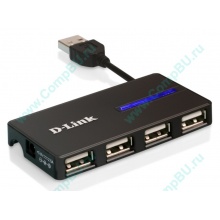 Карманный USB 2.0 концентратор D-Link DUB-104 в Волоколамске, USB хаб DLink DUB104 (Волоколамск)