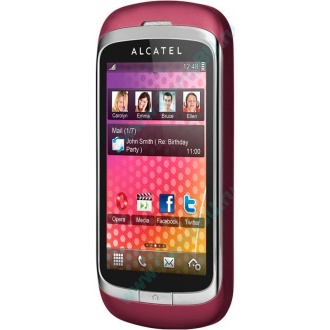 Красно-розовый телефон Alcatel One Touch 818 (Волоколамск)