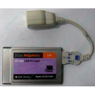 Сетевая карта для ноутбука 3COM Mehahertz 3CCFE574BT (PCMCIA) - Волоколамск